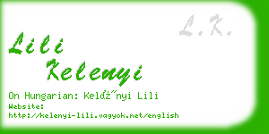 lili kelenyi business card